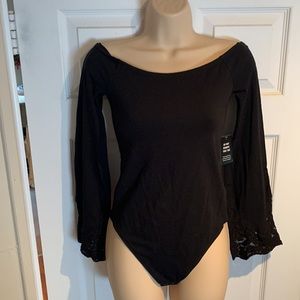 NWT Express Long Sleeve Bodysuit with Lace Trim S